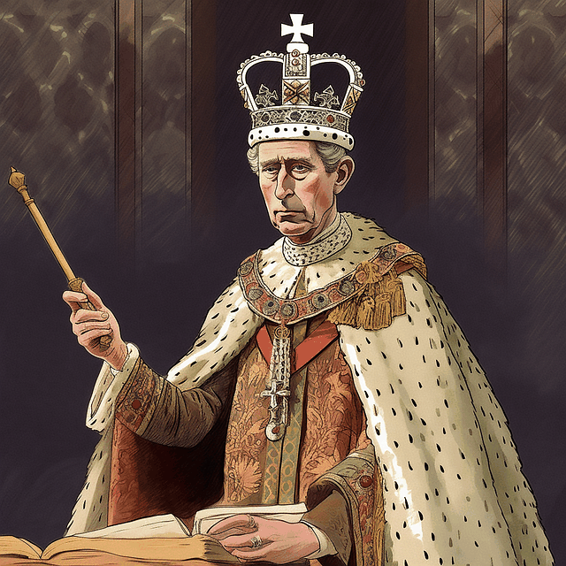 King Charles Coronation Crown royalty-free stock illustration